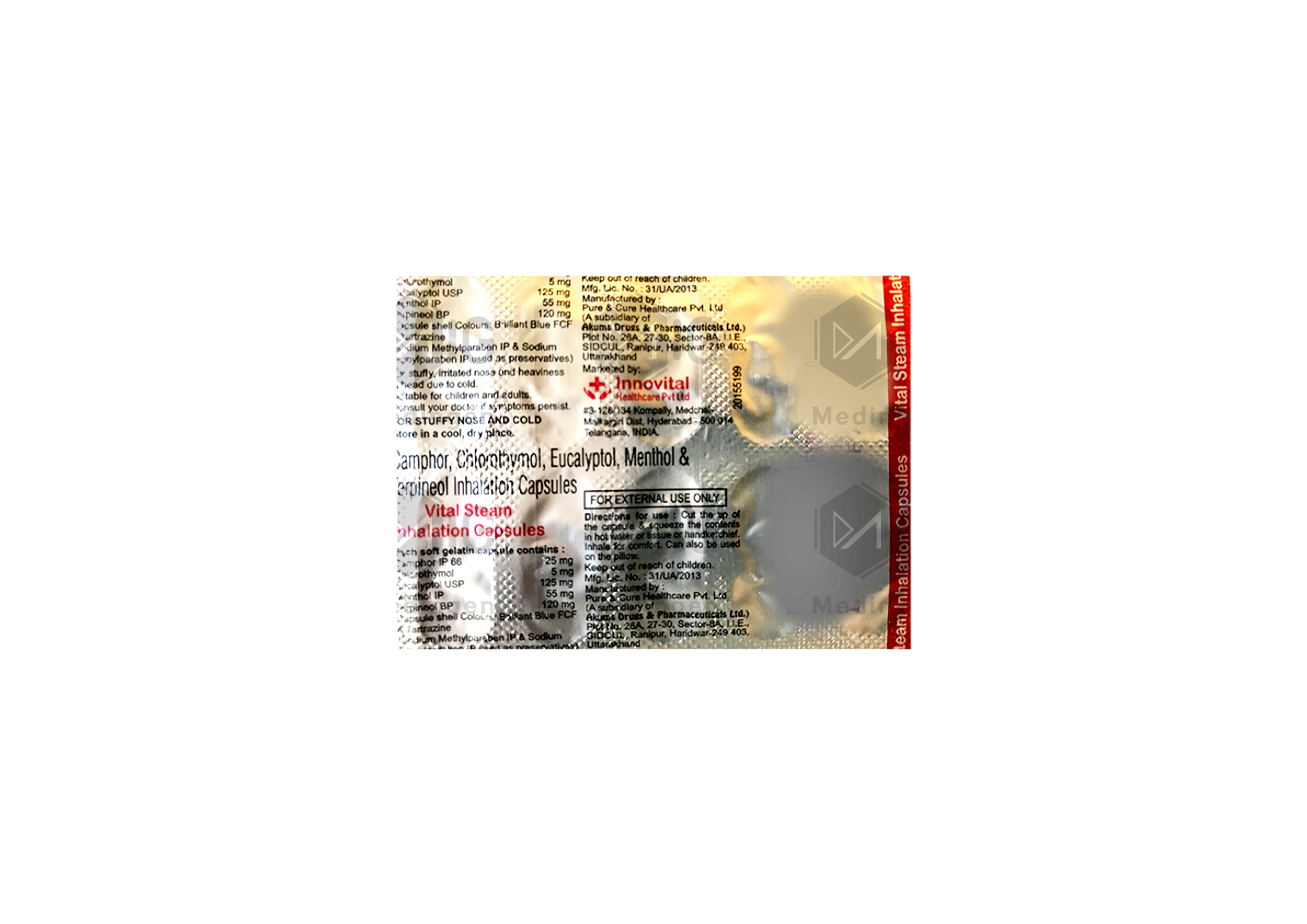 VITAL STEAM INHALATION CAPSULES